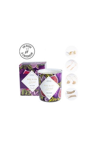 Bougie parfumée et boucles d'oreilles - Figue