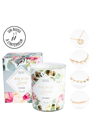 Bougie parfumée et bracelet Rose framboise