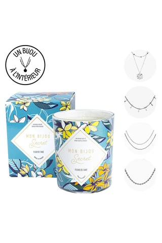 Bougie parfumée et collier Fleurs de tiaré
