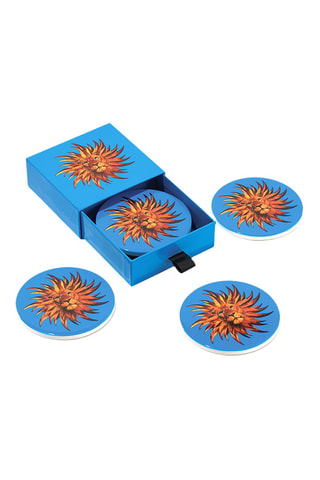 4 dessous de verre en céramique Solarking - 11 x 11 x 5 cm
