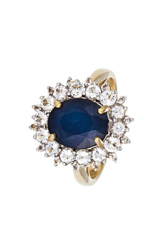 Anillo Soleil Bleu - Oro amarillo, topacio y zafiro