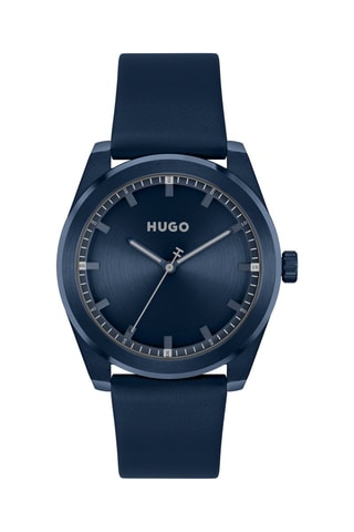 Leren Quartz Horloge - Blauw