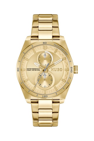 Doublé Geelgoud Quartz Horloge - Tachymeter