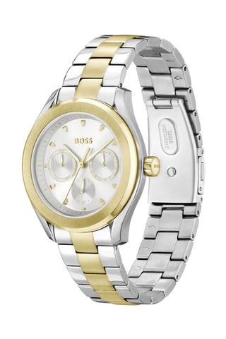 Stalen Quartz Horloge Lida - Zilverkleurig en Goudkleurig