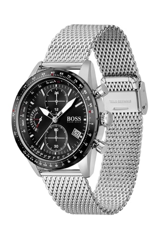 Stalen Quartz Horloge Pilot - Chronograaf - Zilverkleurig en Zwart