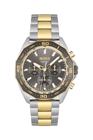 Stalen Quartz Horloge Energy - Chronograaf en Tachymeter - Zilverkleurig en Goudkleurig