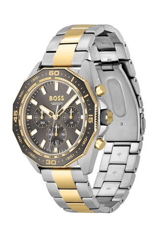 Stalen Quartz Horloge Energy - Chronograaf en Tachymeter - Zilverkleurig en Goudkleurig