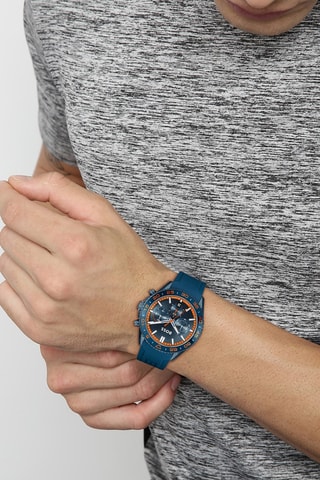 Silicone Quartz Horloge Runner - Chronograaf - Marineblauw
