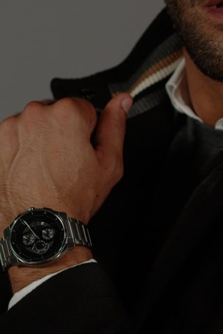 Stalen Quartz Horloge Peak - Chronograaf - Zilverkleurig en Zwart