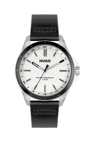 Leren Quartz Horloge Complete - Zwart en Wit