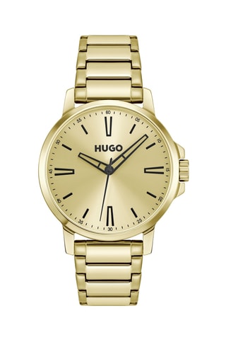 Stalen Quartz Horloge Smooth - Goudkleurig