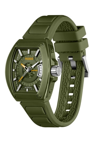 Silicone Quartz Horloge Hugo ID - Kaki