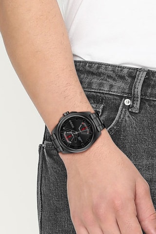Stalen Quartz Horloge - Zwart