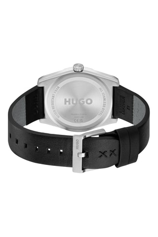 Leren Quartz Horloge - Zwart en Zilverkleurig