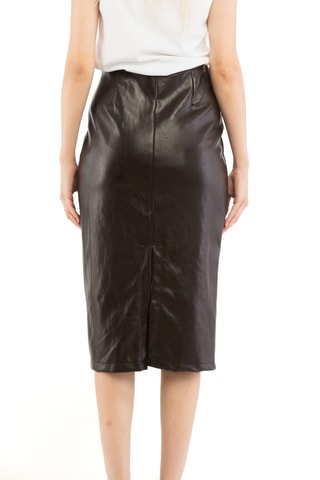 Jupe fourreau taille haute - Marron