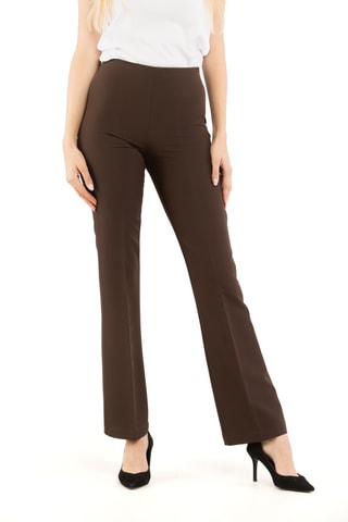 Pantalon taille haute - Marron