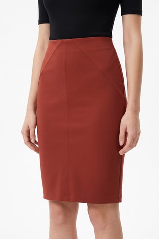Jupe fourreau taille haute - Orange