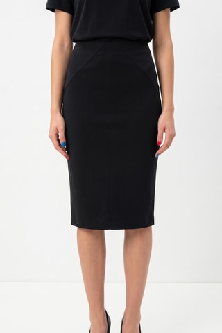 Jupe fourreau taille haute - Noir
