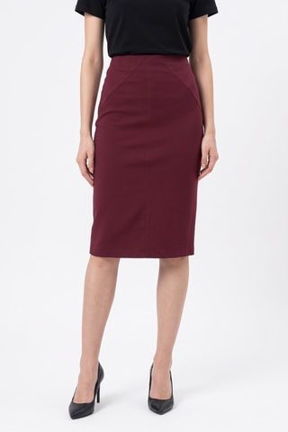 Jupe fourreau taille haute - Bordeaux