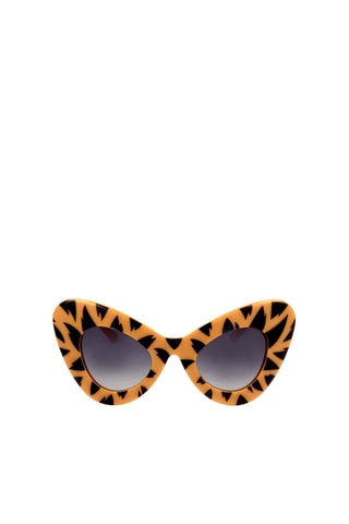 Lunettes de soleil femme - Catégorie 3 - Jeremy Scott by Linda Farrow - Noir, orange et gris