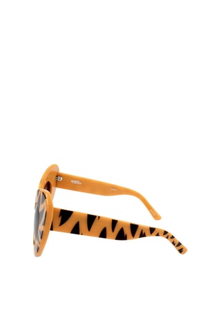Lunettes de soleil femme - Catégorie 3 - Jeremy Scott by Linda Farrow - Noir, orange et gris