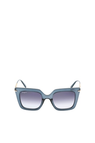 Lunettes de soleil femme - Catégorie 3 - Salvatore Ferragamo - Bleu et doré