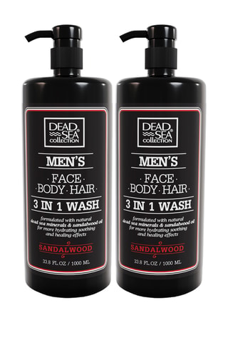 2 gels lavants 3-en-1 santal visage cheveux corps - 2 x 1 l