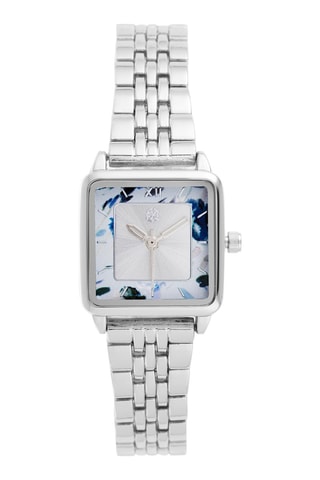 Reloj de cuarzo de metal aleado - Plateado y blanco