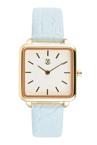 Reloj de cuarzo de poliuretano - Azul y dorado