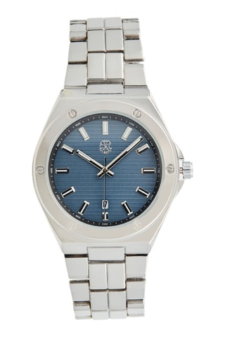 Reloj de cuarzo de metal - Plateado y azul