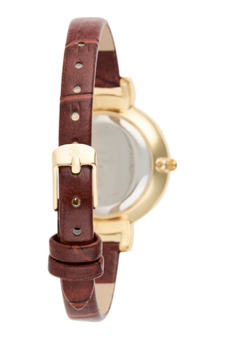 Reloj de cuarzo de poliuretano - Marrón oscuro y dorado