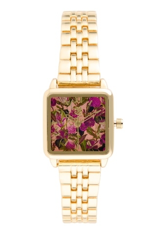 Reloj de cuarzo de metal aleado - Dorado y rosa