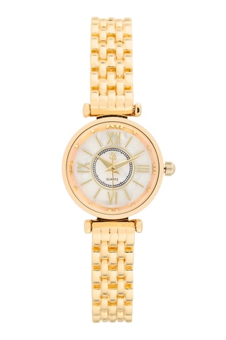 Reloj de cuarzo de metal aleado - Dorado y blanco