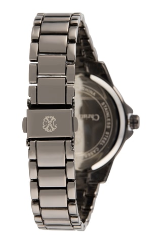 Reloj de cuarzo de metal aleado - Plateado y negro