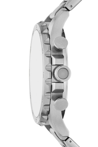 Reloj de cuarzo de acero - Cronógrafo - Plateado