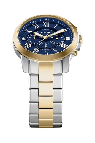 Reloj de cuarzo de acero - Cronógrafo - Dorado y plateado 