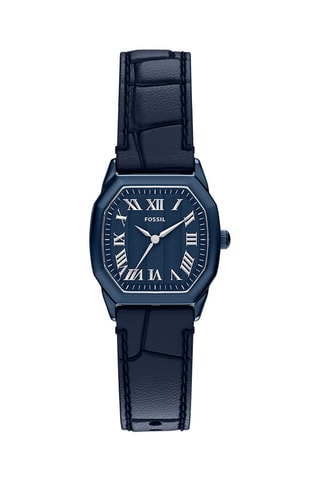 Reloj de cuarzo de piel Harlow - Azul marino - Fossil