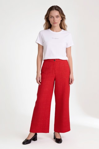 Pantalon wide legs - Rouge