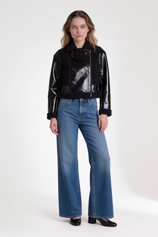 Veste bi-matière - Noir