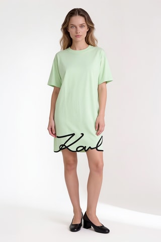 Robe droite en coton biologique - Vert menthe