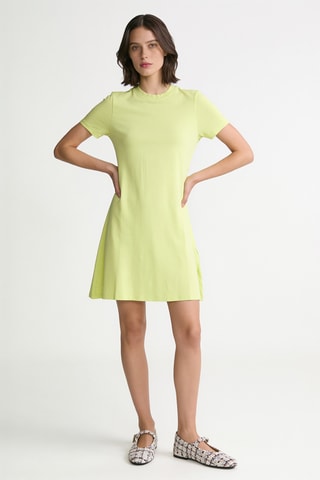 Robe droite en coton biologique - Jaune pâle