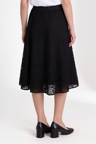 Jupe midi taille haute - Noir