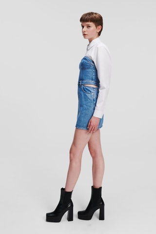 Robe bustier en coton biologique - Bleu cobalt