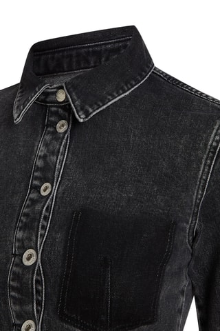 Robe patineuse en coton biologique et jean - Gris foncé