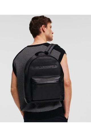 Sac à dos en cuir grainé - Noir