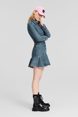 Robe patineuse en jean en coton biologique - Ciel