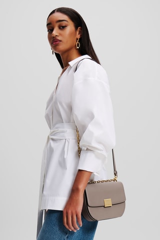 Sac bandoulière en cuir - Gris foncé