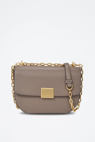 Sac bandoulière en cuir - Gris foncé