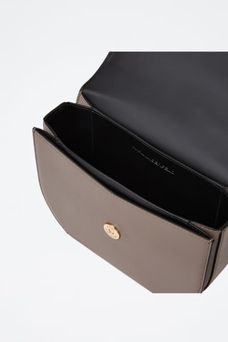 Sac bandoulière en cuir - Gris foncé