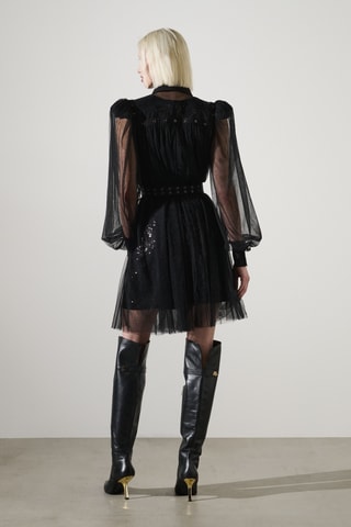 Robe patineuse en tulle - Noir
